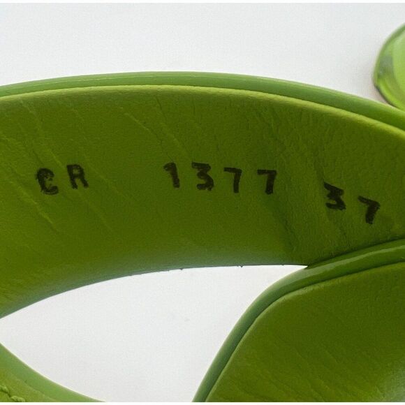 NEW Authentic DOLCE & GABBANA Green Polish Leather Sculpted Heel Mules S… - Picture 10 of 13